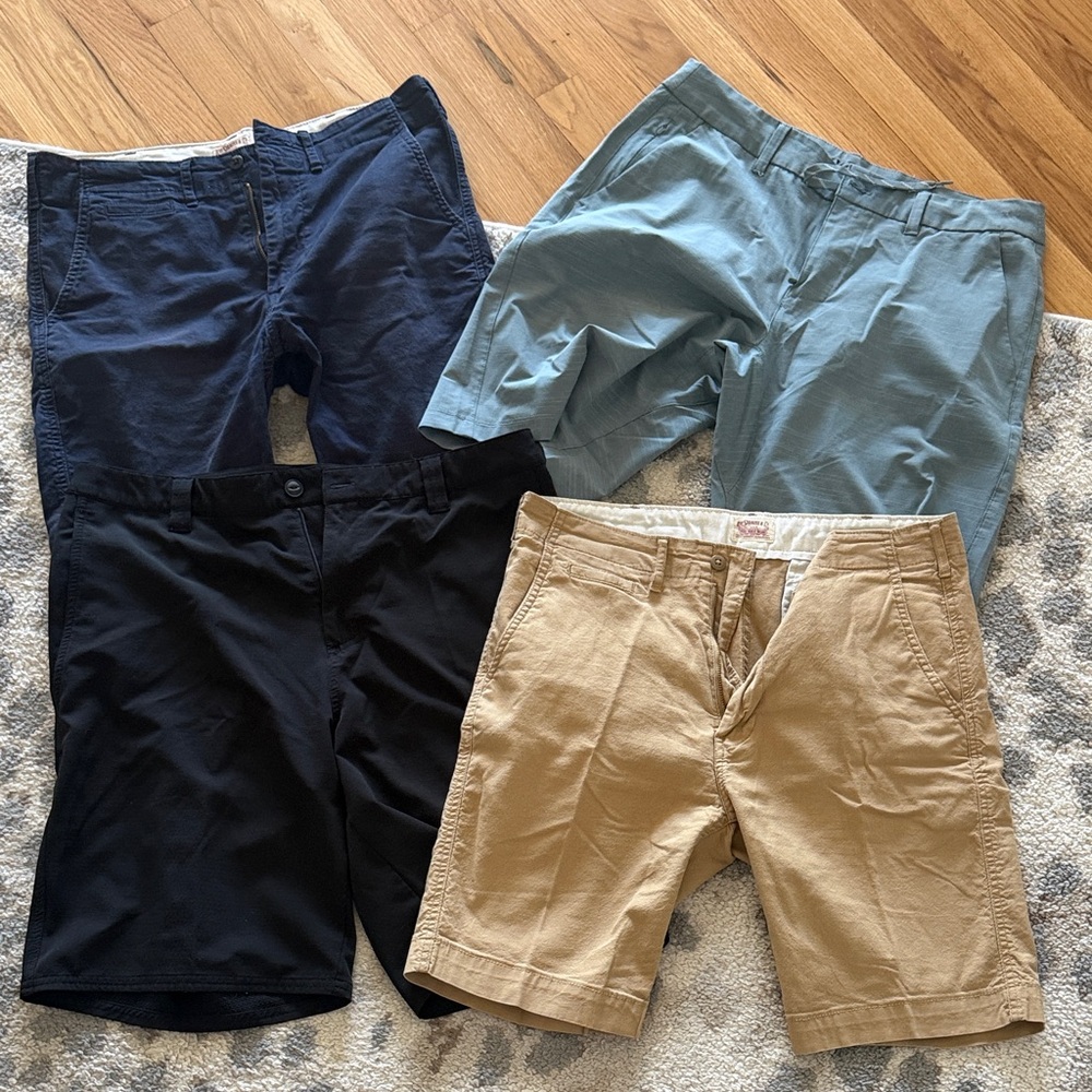 Set of Four Men's Casual Shorts - Navy, Light Blue, Black, Tan